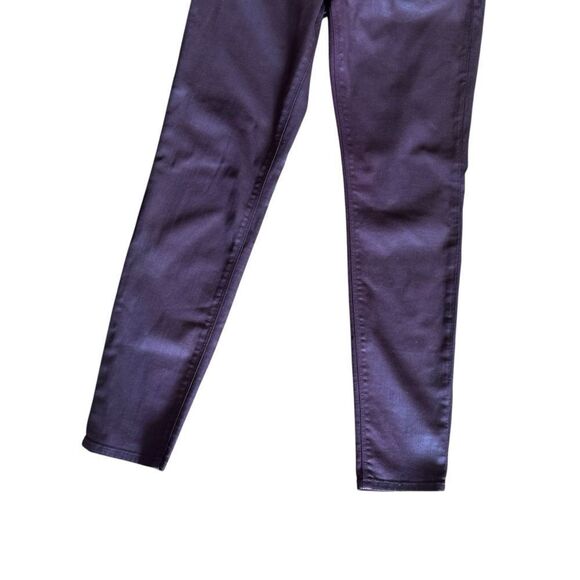 Hudson Red Wine Wax Purple Krista Ankle Super Skinny Coated Faux Leather Jeans - Picture 6 of 7